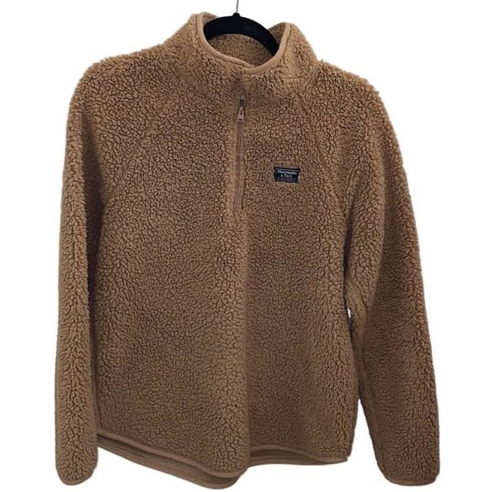 Abercrombie & Fitch tan Sherpa pullover 🧸